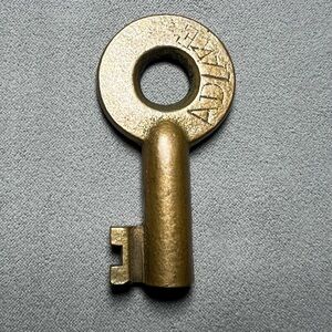 Vintage ADLAKE Brass Railroad Switch Key Penn Central Railroad PC RR Collectible